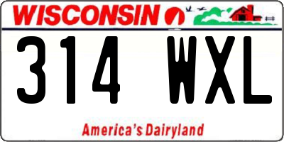 WI license plate 314WXL