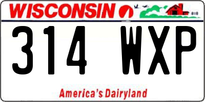 WI license plate 314WXP