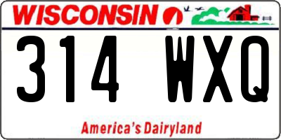 WI license plate 314WXQ