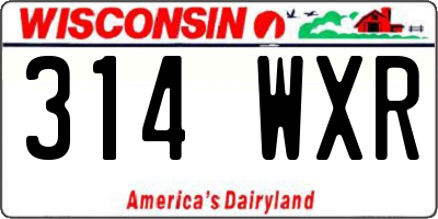 WI license plate 314WXR