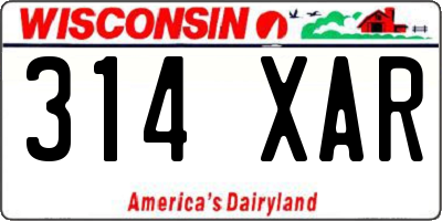 WI license plate 314XAR