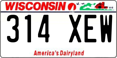 WI license plate 314XEW