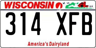WI license plate 314XFB