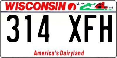 WI license plate 314XFH