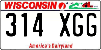 WI license plate 314XGG