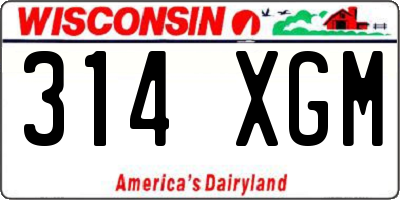 WI license plate 314XGM