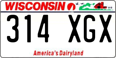 WI license plate 314XGX