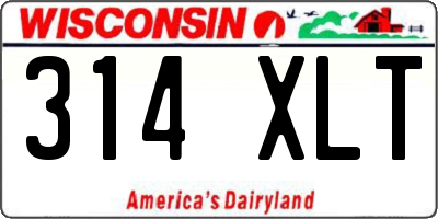 WI license plate 314XLT