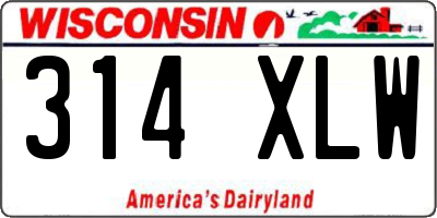 WI license plate 314XLW