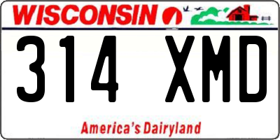 WI license plate 314XMD