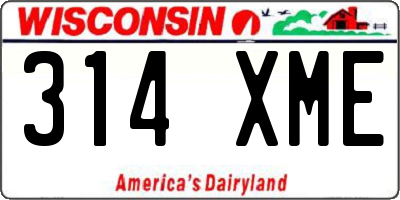 WI license plate 314XME