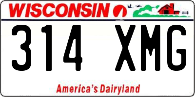 WI license plate 314XMG