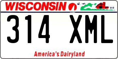 WI license plate 314XML