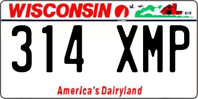 WI license plate 314XMP