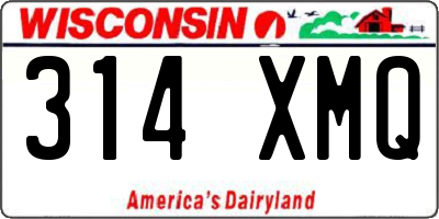 WI license plate 314XMQ