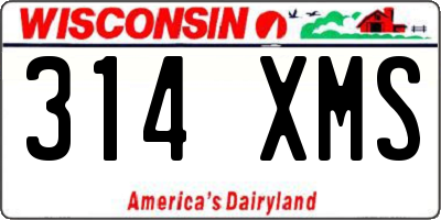 WI license plate 314XMS