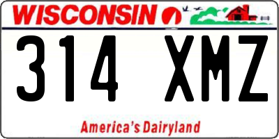 WI license plate 314XMZ
