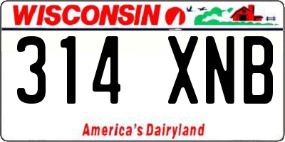 WI license plate 314XNB