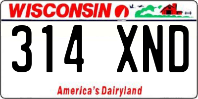 WI license plate 314XND