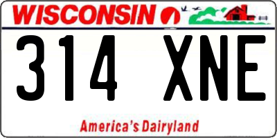WI license plate 314XNE