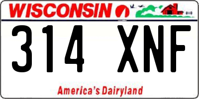 WI license plate 314XNF
