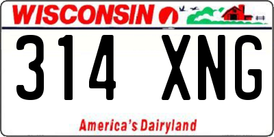 WI license plate 314XNG