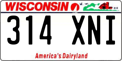 WI license plate 314XNI