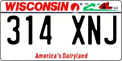 WI license plate 314XNJ