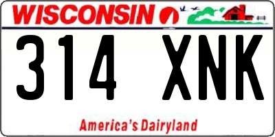 WI license plate 314XNK