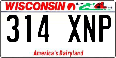 WI license plate 314XNP