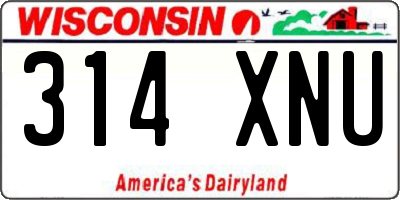 WI license plate 314XNU