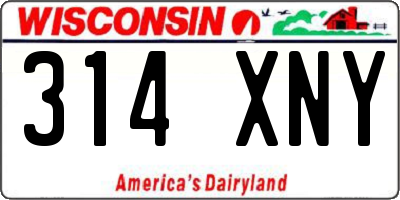 WI license plate 314XNY