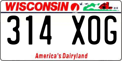WI license plate 314XOG