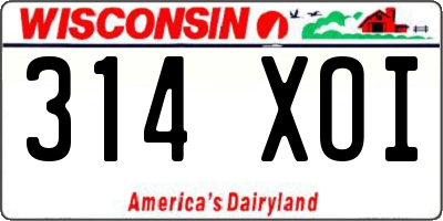 WI license plate 314XOI