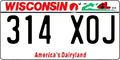 WI license plate 314XOJ