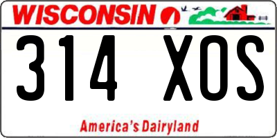WI license plate 314XOS