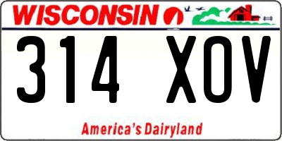 WI license plate 314XOV