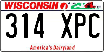 WI license plate 314XPC