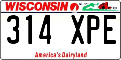 WI license plate 314XPE