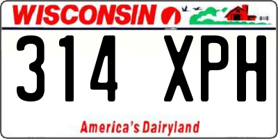 WI license plate 314XPH