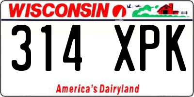 WI license plate 314XPK