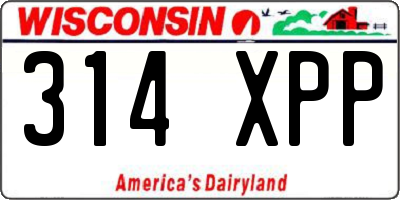 WI license plate 314XPP