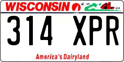 WI license plate 314XPR