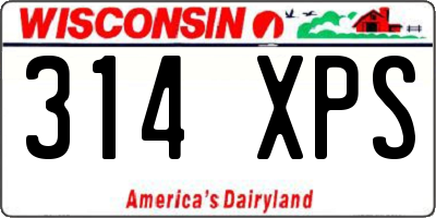 WI license plate 314XPS
