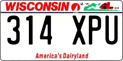 WI license plate 314XPU