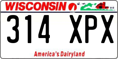 WI license plate 314XPX