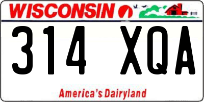 WI license plate 314XQA