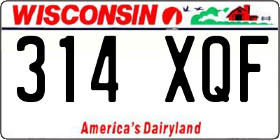 WI license plate 314XQF