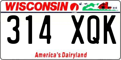 WI license plate 314XQK