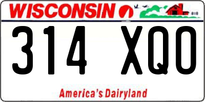 WI license plate 314XQO